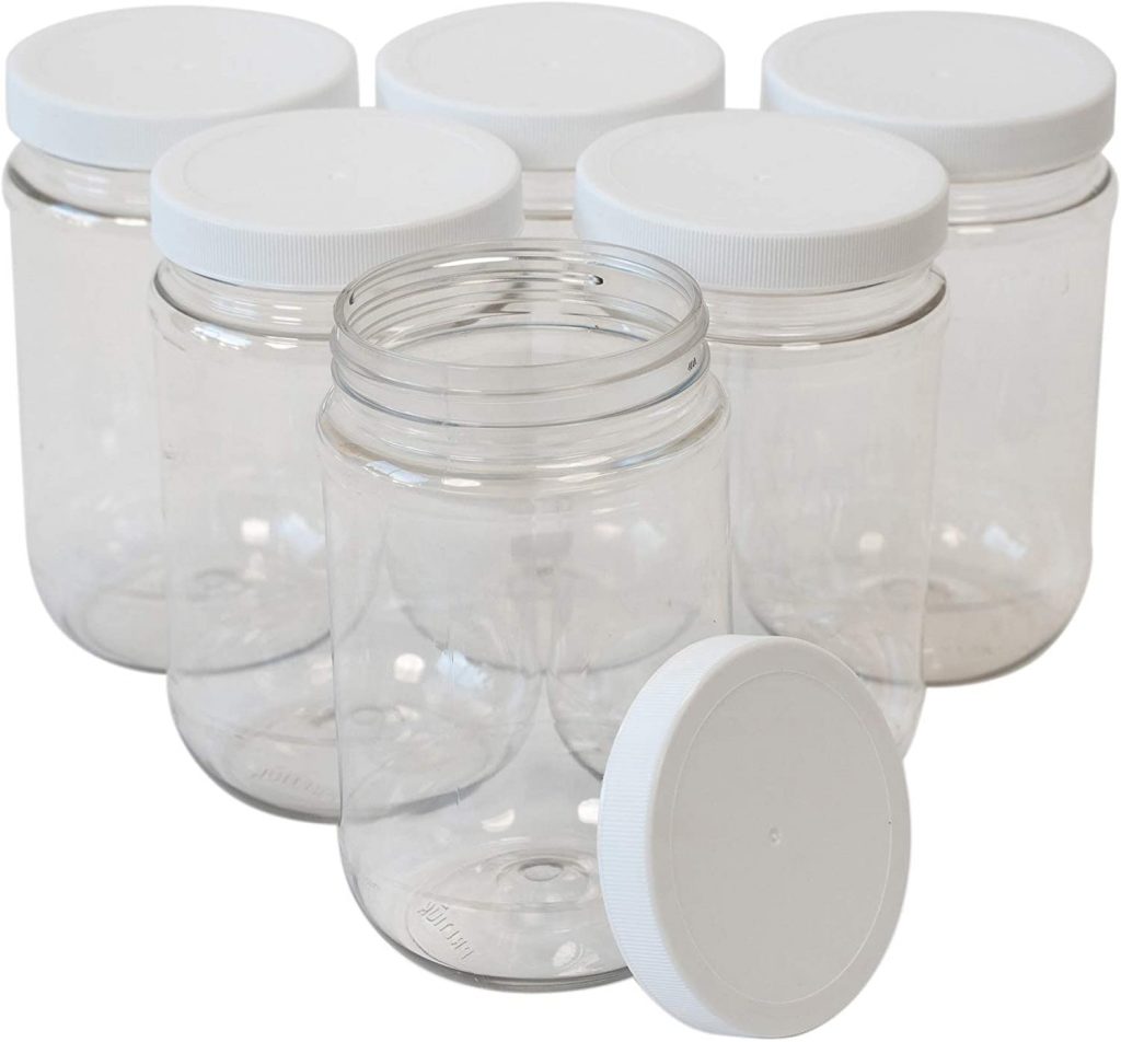 CSBD Clear Plastic Mason Jars