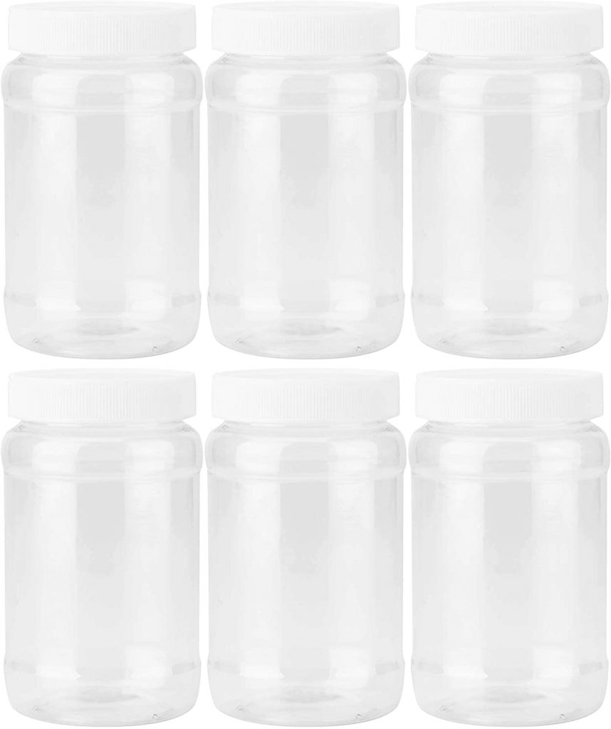 Fasmov Plastic Jars with Screw Lids
